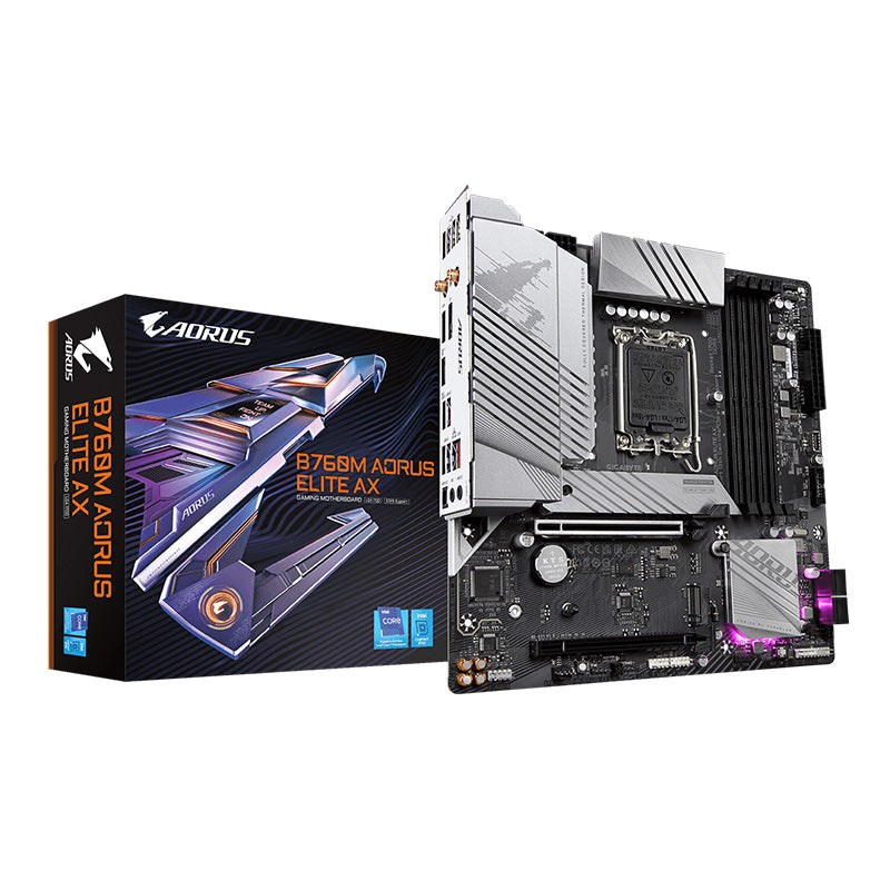 Gigabyte B760M AORUS ELITE AX DDR5 Intel LGA 1700 Micro-ATX Motherboard(B760M AORUS ELITE AX) - 1