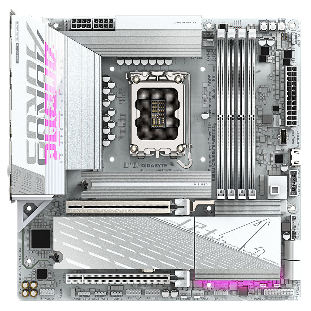 Gigabyte B860M AORUS ELITE WIFI 6E ICE Intel LGA 1851 Micro-ATX Motherboard(B860M AORUS ELITE WIFI6E ICE) - 2