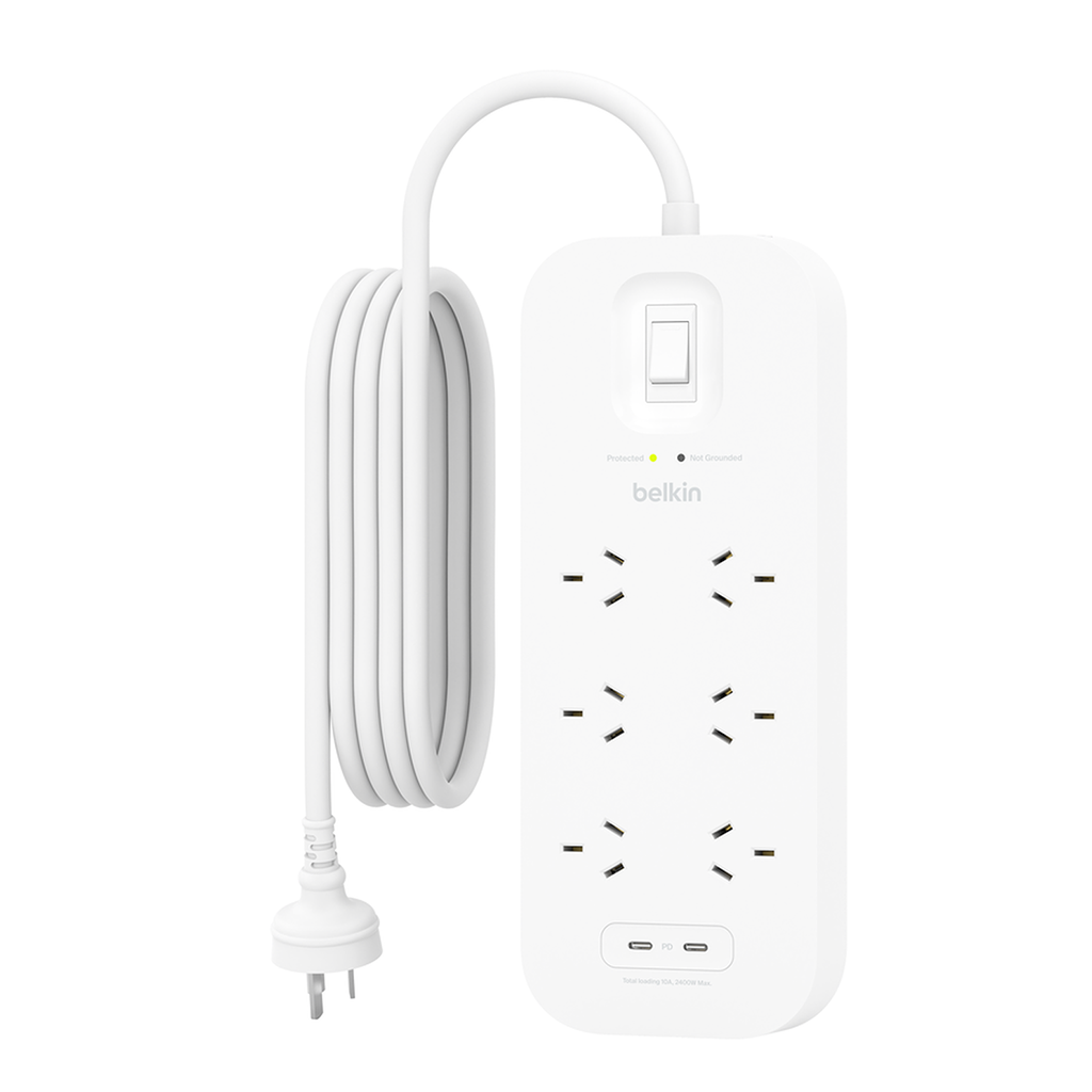 Belkin SurgePro 6-Outlet Surge Protector with Dual USB-C 30W(SRB006AU2M) - 1