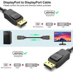 BENFEI 1.8m 8K 60Hz DisplayPort to DisplayPort(ELEBEN163BK) - 2