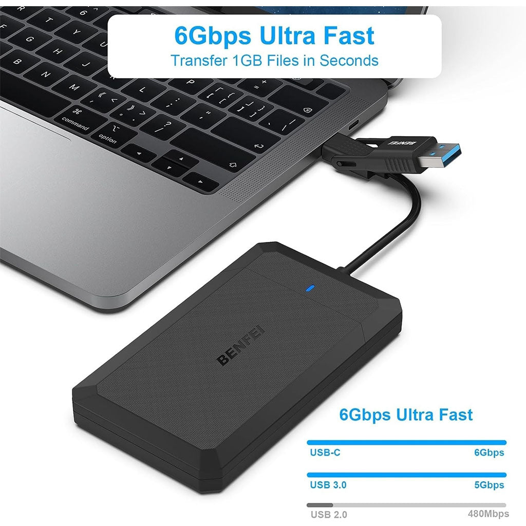 BENFEI 2.5" SATA to USB Tool Free External Hard Drive Enclosure(ELEBEN346BK) - 7