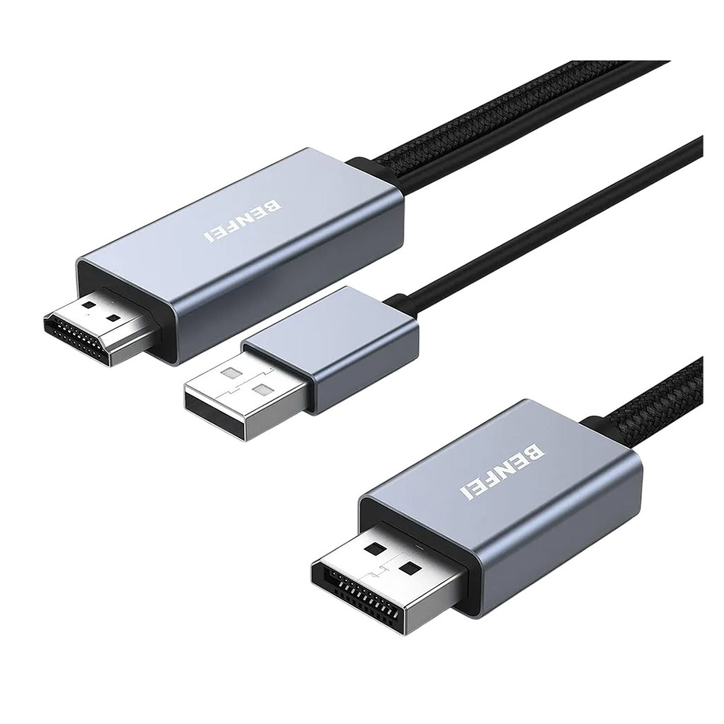 BENFEI 344GY-5M 5m Unidirectional 4K Active HDMI to DisplayPort Cable w/ USB Powered(ELEBEN344GY5M) - 1