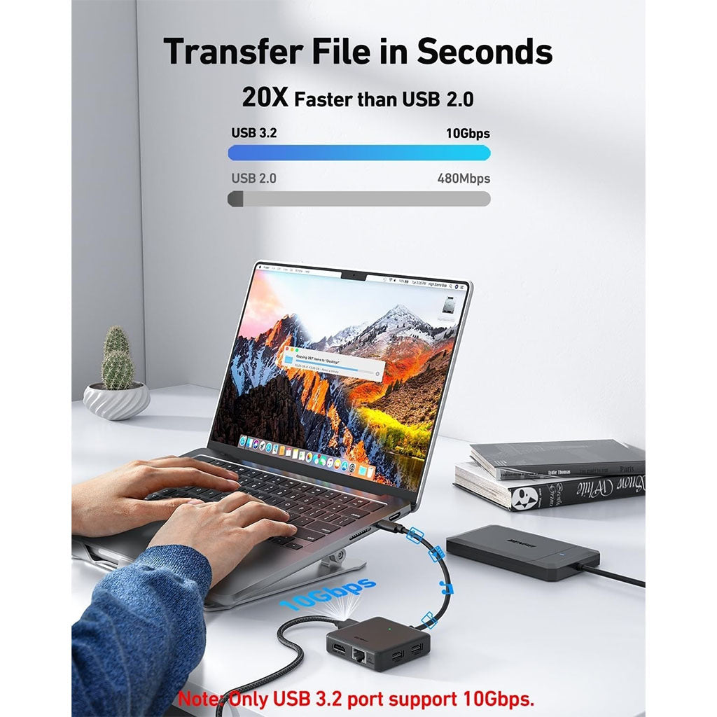 BENFEI 399BK 6-in-1 USB-C Hub w/ 100W PD(ELEBEN399BK) - 7