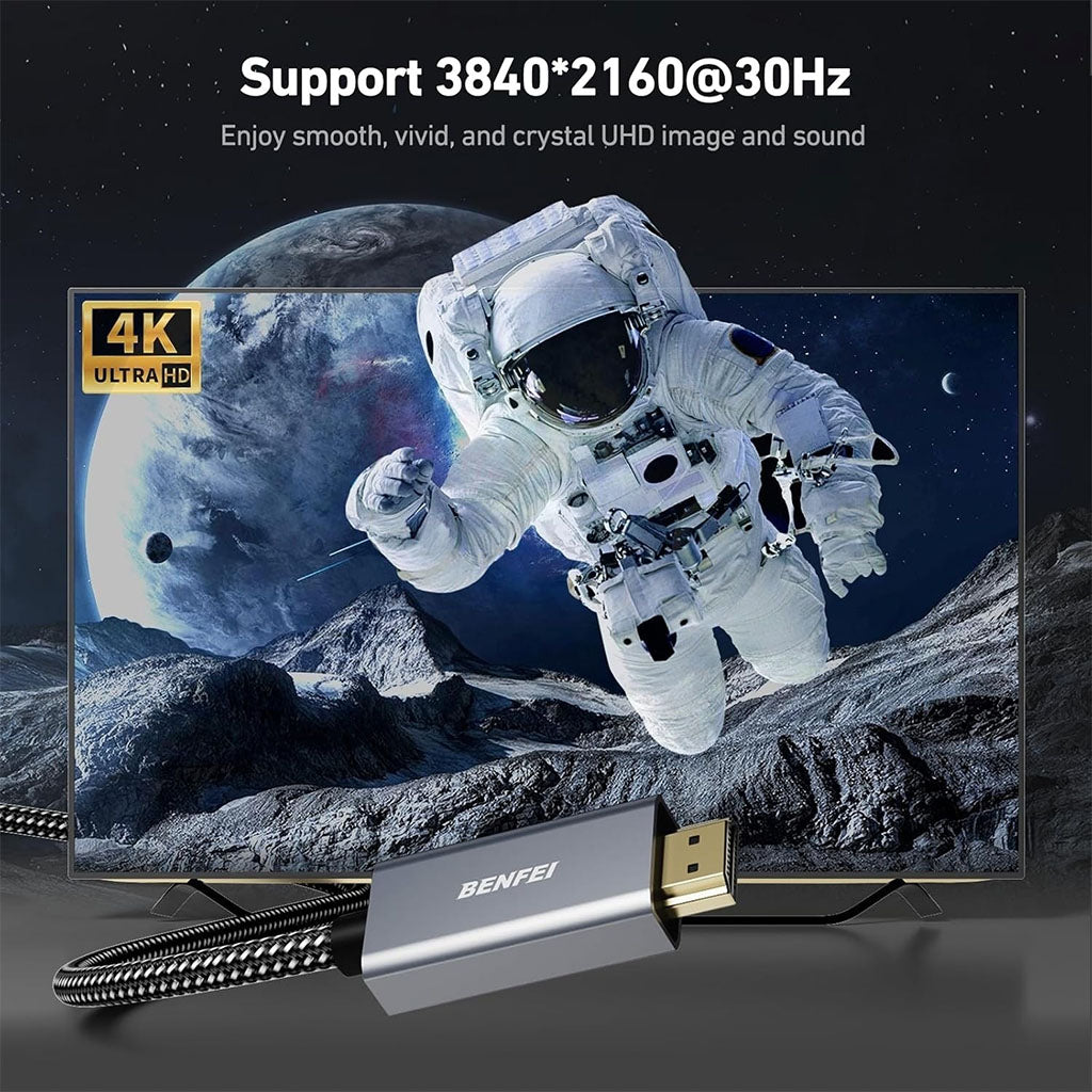 BENFEI 4K DisplayPort to HDMI 3m Cable(ELEBEN273GY10F) - 7