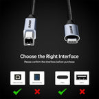 BENFEI 405GY-1.5M 1.5m USB-B to USB-C Nylon Braided Printer Cable(ELEBEN405GY1.5M) - 5