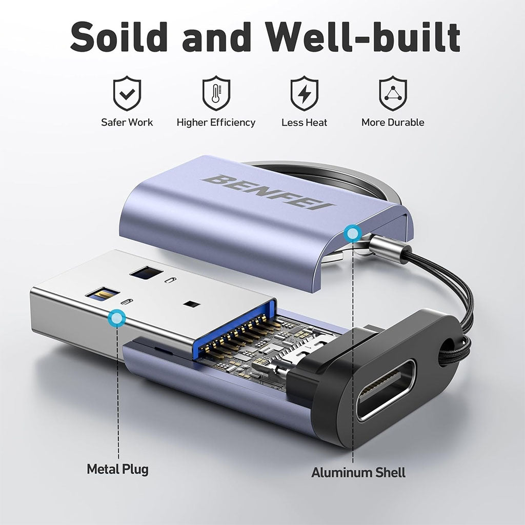 BENFEI 407GY USB Type-A to USB-C Adapter - 2 Pack(ELEBEN407GY2P) - 3