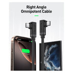 BENFEI 429BK-1M 1m Right Angle USB-C to USB-C Nylon Braided Cable(ELEBEN429BK1M) - 5