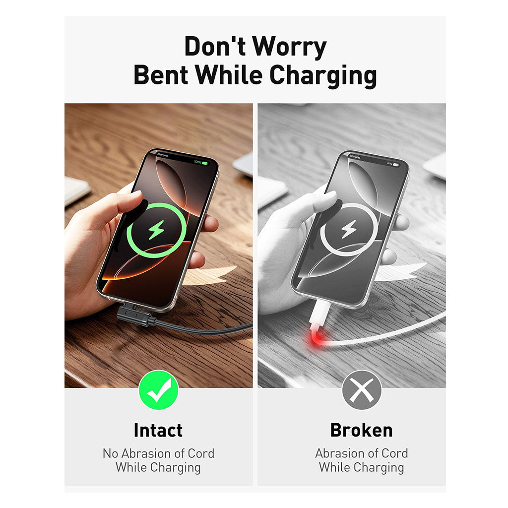 BENFEI 429BK-1M 1m Right Angle USB-C to USB-C Nylon Braided Cable(ELEBEN429BK1M) - 2