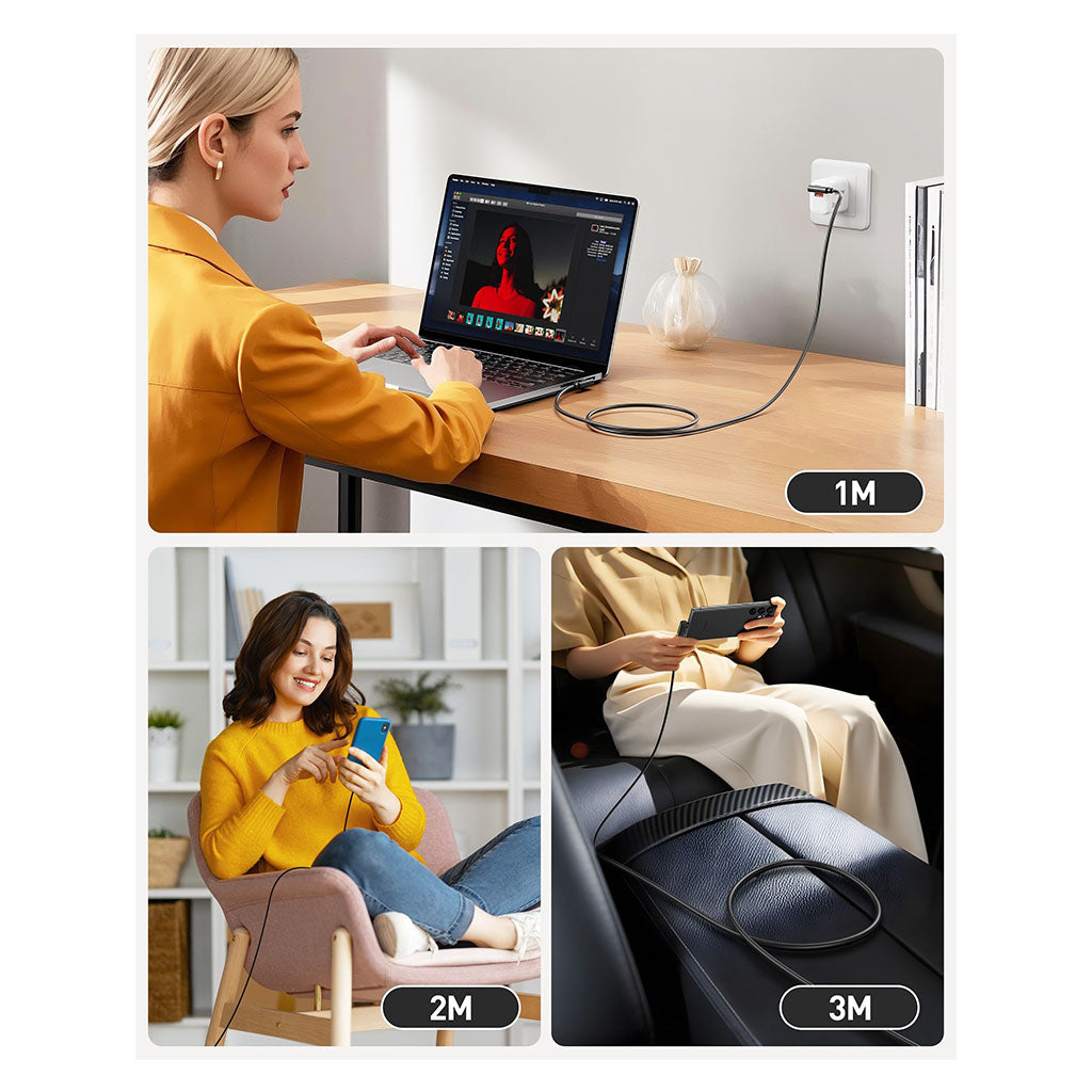 BENFEI 429BK-1M 1m Right Angle USB-C to USB-C Nylon Braided Cable(ELEBEN429BK1M) - 3