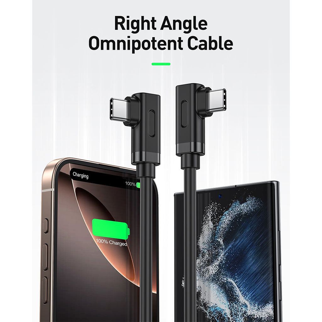 BENFEI 429BK-3M 3m Right Angle USB-C to USB-C Nylon Braided Cable(ELEBEN429BK3M) - 2