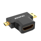 BENFEI 434BK Micro HDMI + Mini HDMI Male to HDMI Female Adapter(ELEBEN434BK) - 1