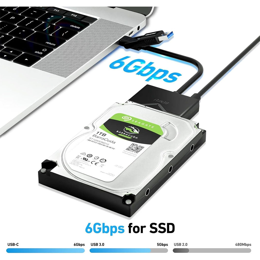 BENFEI USB 3.0 to SATA III Hard Drive Adapter(ELEBEN221BK) - 3