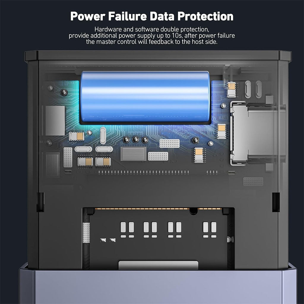 BENFEI USB 3.2 Tool-Free M.2 SSD Enclosure(ELEBEN384GY) - 8