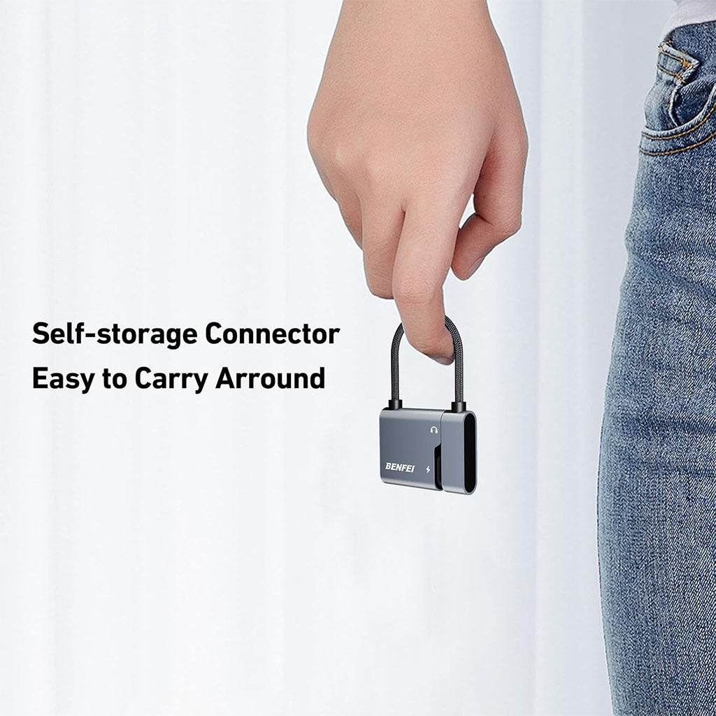 BENFEI USB-C to Audio Jack Adapter w/ 60W Fast Charging(ELEBEN361GY) - 7