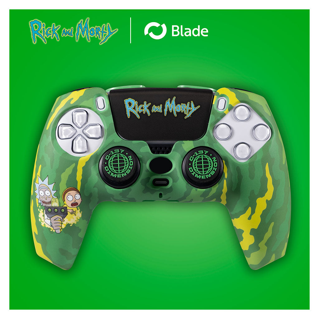 Blade Rick and Morty Hard Case + Grips + Sticker for PS5 Controller(RM0001) - 5