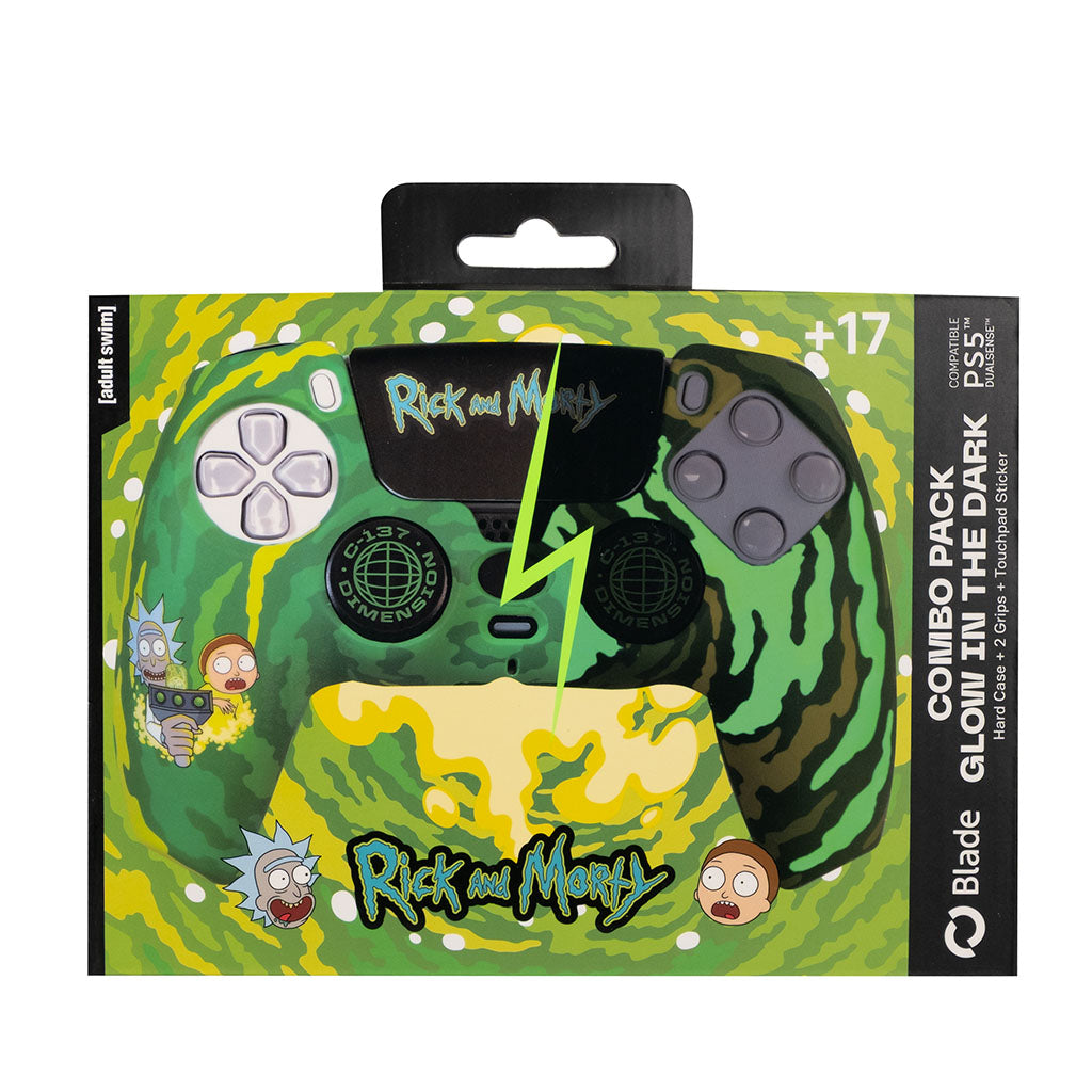 Blade Rick and Morty Hard Case + Grips + Sticker for PS5 Controller(RM0001) - 4