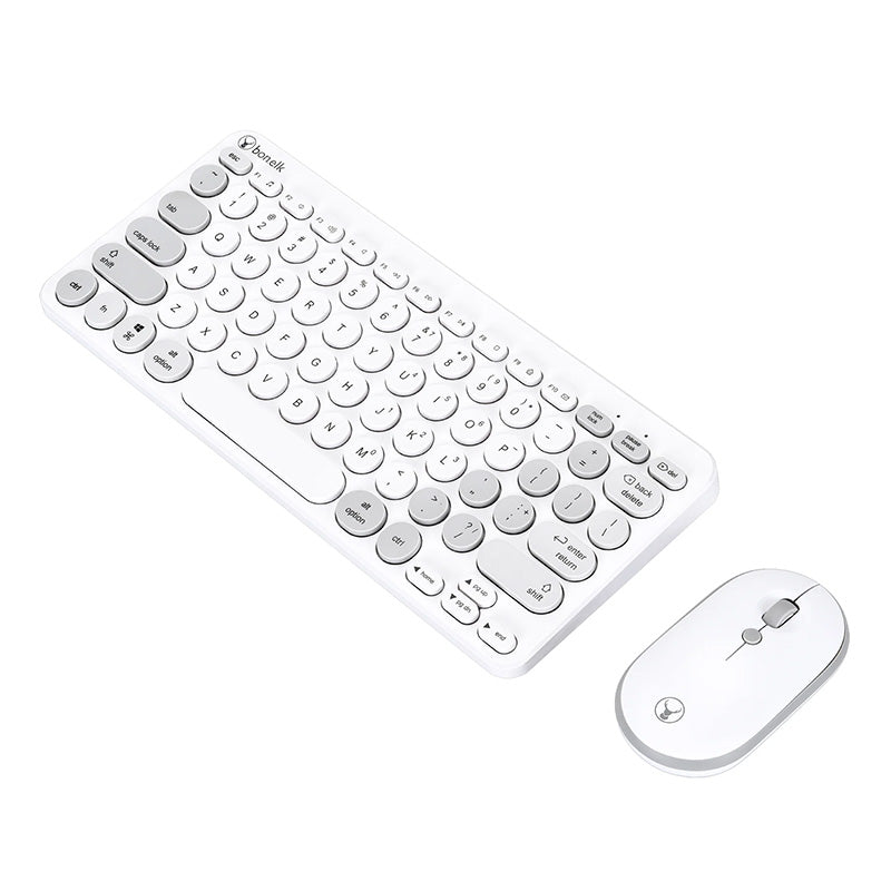 Bonelk KM-383 Wireless Compact Keyboard and Mouse Combo - White(ELK-61020-R) - 2