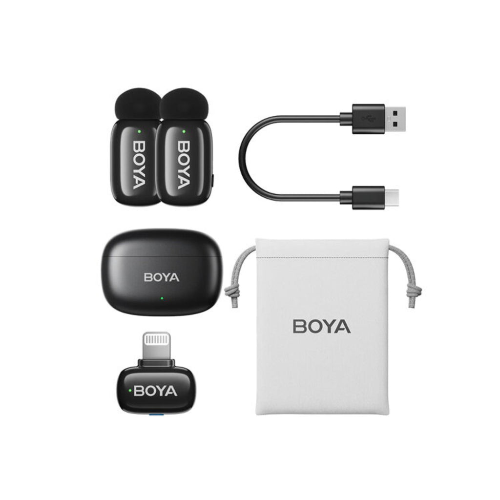 BOYA Mini 2 Dual Wireless Microphone Lightning w/ Charging Case - Black(BOYA-MINI-2-03-BLK) - 3