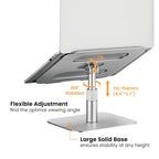 Brateck Adjustable Aluminum Laptop Riser - 11"-15" (Silver)(LPS03-19) - 2