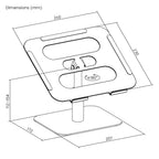 Brateck Adjustable Aluminum Laptop Riser - 11"-15" (Silver)(LPS03-19) - 3