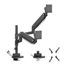 Brateck LDT80-C024UCP Super Heavy-Duty Pole-Mounted Gas Spring Dual Monitor Arm with USB-A/C Ports - Matte Black(LDT80-C024UCP) - 1