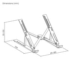 Brateck Portable 6-Level Adjustable Aluminum Laptop Riser - 11"-15" (Silver)(LPS03-3-03) - 4