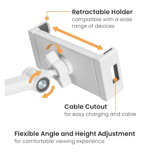 Brateck Simplicity Universal Phone/Tablet Tabletop Stand - Fits 4.7"-12.9" (Up to 1kg)(PAD39-02) - 3