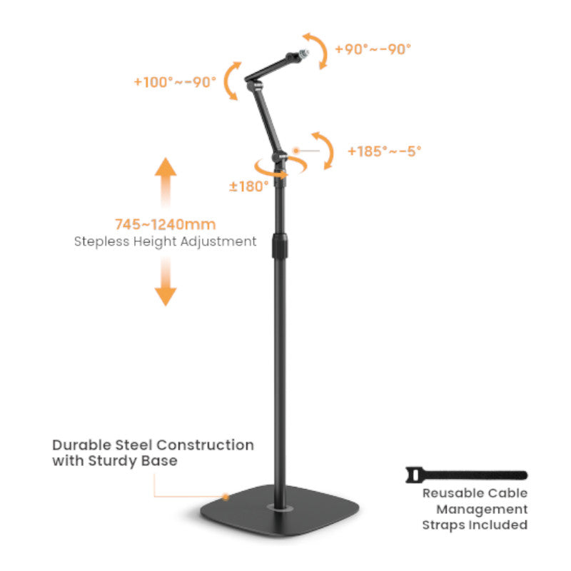 Brateck Stylish Height Adjustable Microphone Floor Stand(MDS16-2) - 2