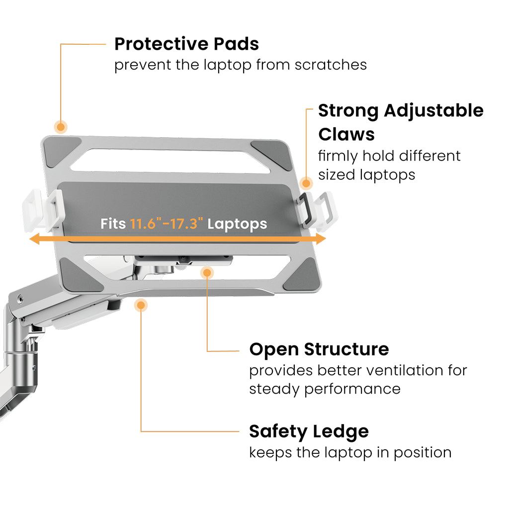 Brateck Universal Aluminum Laptop Holder for Monitor Arms(NBH-9-BK) - 3