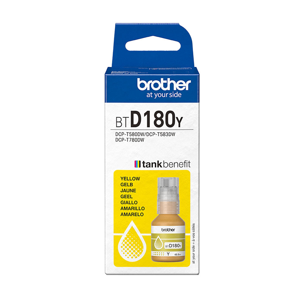Brother BTD180BK High-Yield Colour Ink Bottle - Yellow(BTD180Y) - 1