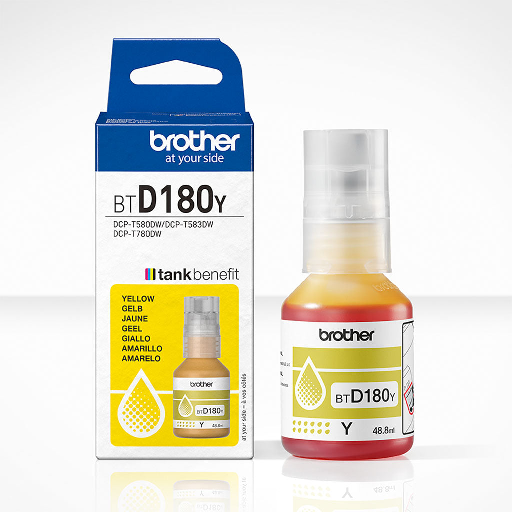 Brother BTD180BK High-Yield Colour Ink Bottle - Yellow(BTD180Y) - 3