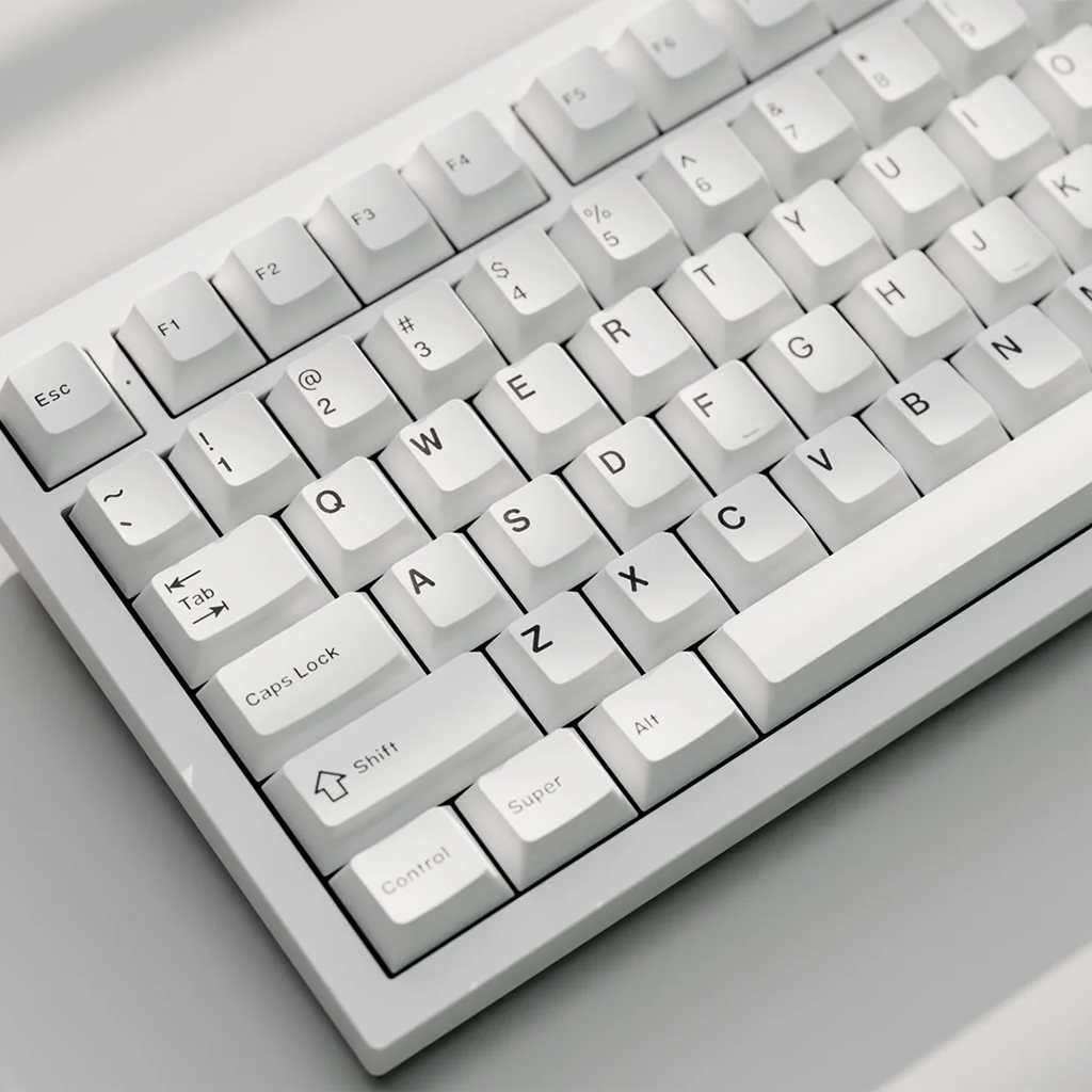 Keychron Cherry Profile Double-shot PBT Keycaps Set - Black on White (218 Keys)(ACCKCPBT11) - 2