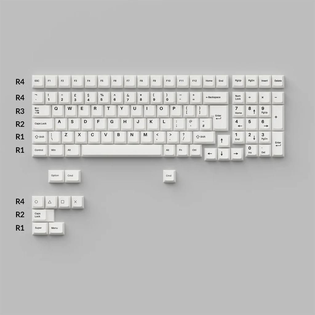 Keychron Cherry Profile Double-shot PBT Keycaps Set - Black on White (218 Keys)(ACCKCPBT11) - 4