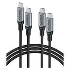 Choetech 1.8m USB-C Male to USB-C Male Braided Cable - 2 Pack(MIX00073) - 1