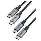 Choetech 1.8m USB-C Male to USB-C Male Braided Cable - 2 Pack(MIX00073) - 2