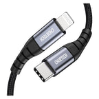 Choetech 2m USB-C to Lightning Nylon Braided Cable - M/M(IP0041) - 1