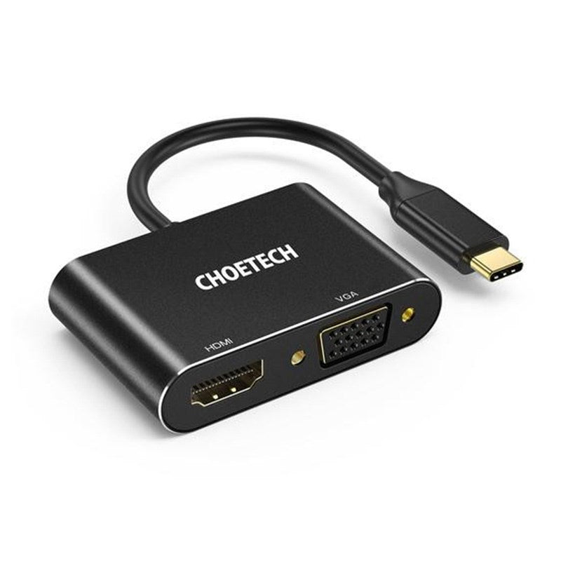 Choetech 4K 2-Port USB-C to HDMI/VGA Adapter(ELECHOHUBM17) - 1