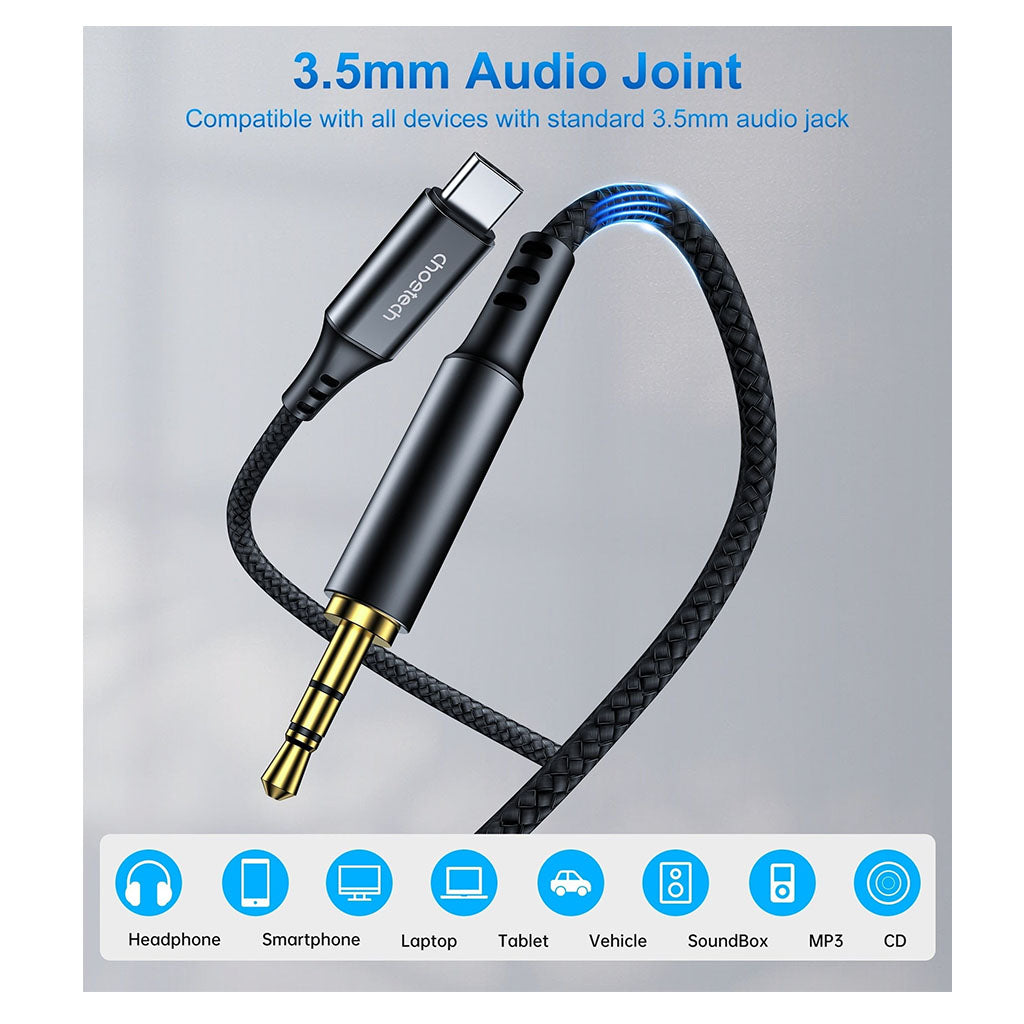 Choetech AUX006 1m Type-C to 3.5mm Audio Cable(ELECHOAUX006) - 4