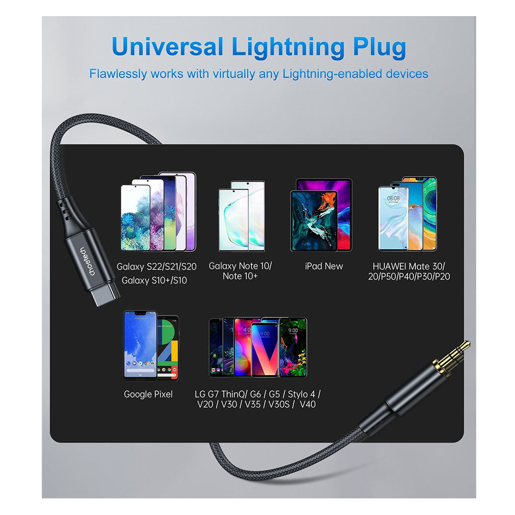 Choetech AUX006 1m Type-C to 3.5mm Audio Cable(ELECHOAUX006) - 3