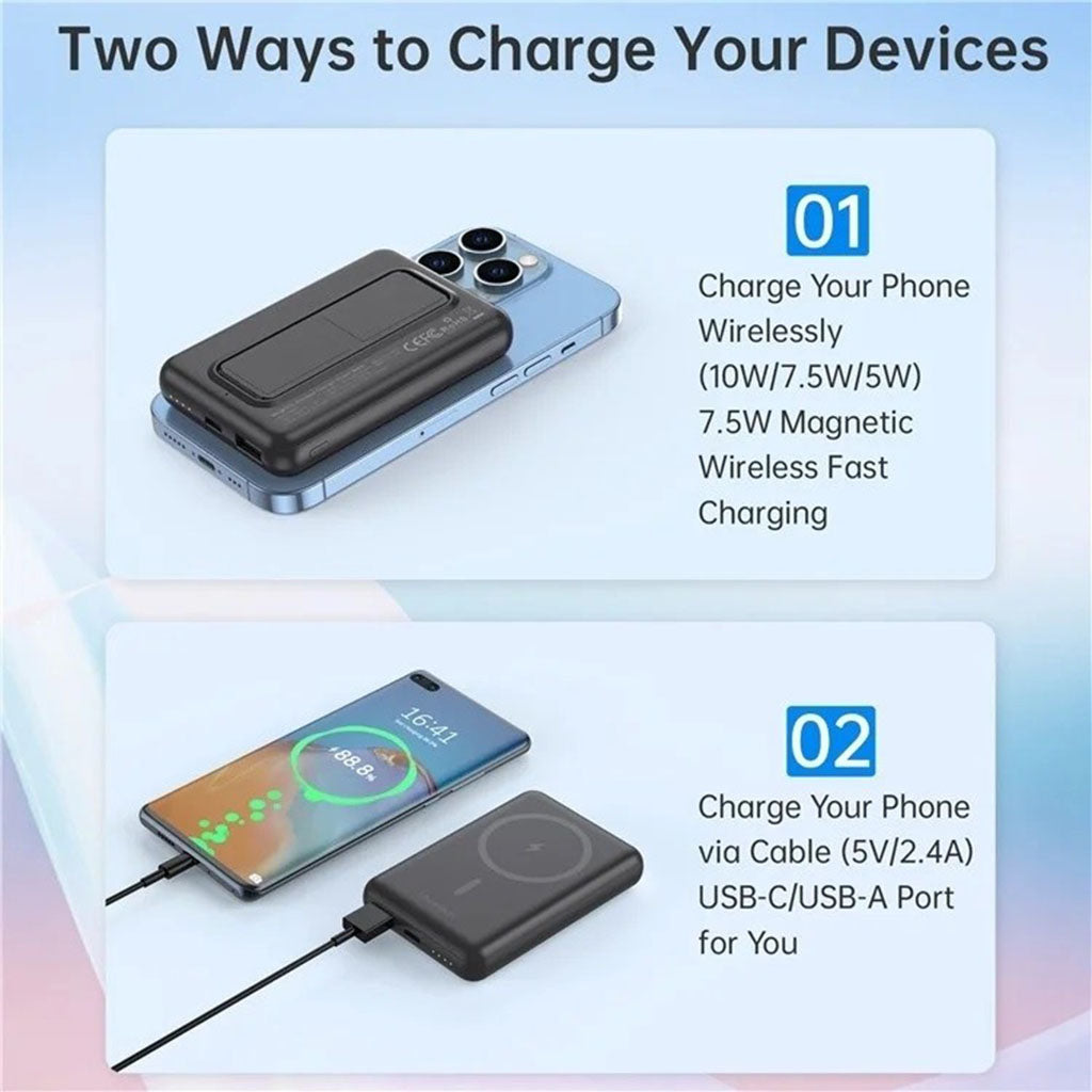 Choetech B662-BK 5000mAh Wireless Magnetic Power Bank - Black(ELECHOB662BK) - 3