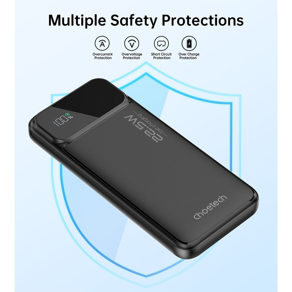 Choetech B728 10000mAh 22.5W PD Power Bank w/ Digital Display(ELECHOB728) - 4
