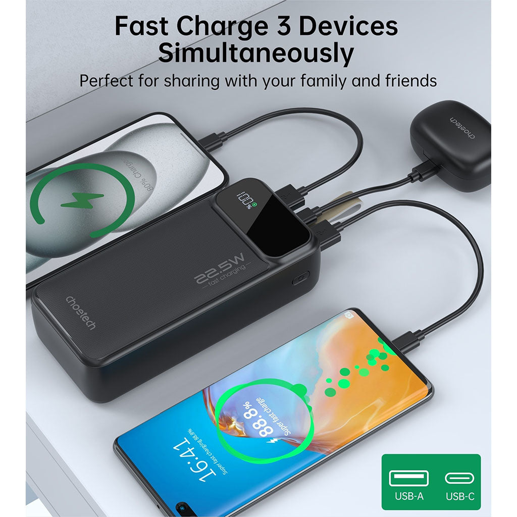 Choetech B730 30000mAh 22.5W PD Power Bank w/ Digital Display(ELECHOB730) - 6