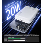 Choetech B743-WH 10000mAh 20W PD Magnetic Power Bank w/ Holder - White(ELECHOB743WH) - 6