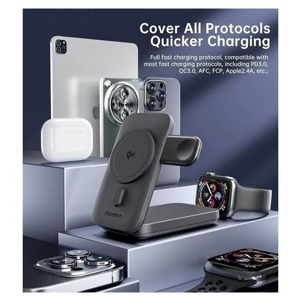 Choetech B750 10000mAh Qi2 Certified 3-in-1 Magnetic Charger Stand(ELECHOB750) - 7