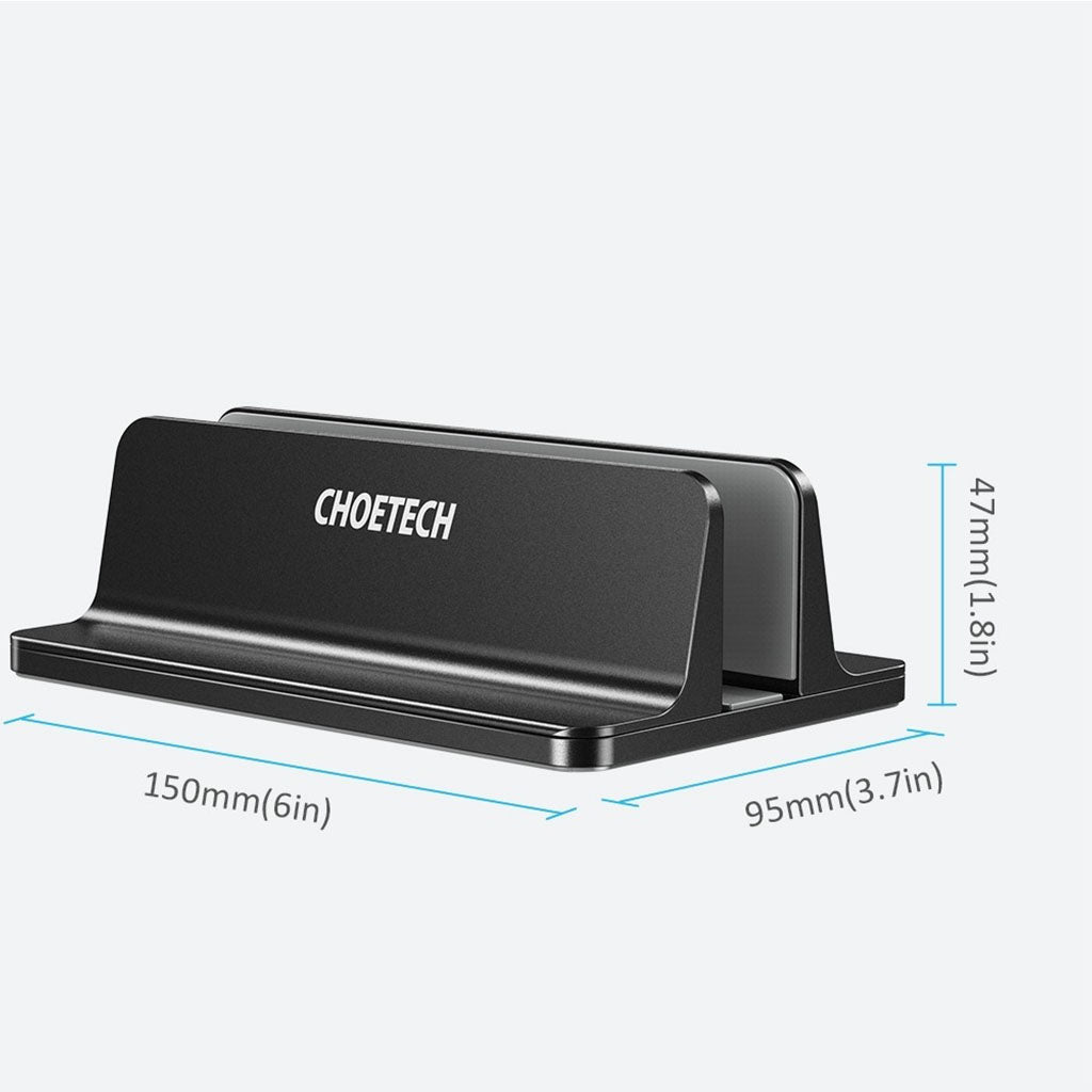 Choetech H038-BK Desktop Aluminium Adjustable Dock Vertical Laptop Stand(ELECHOH038BK) - 2