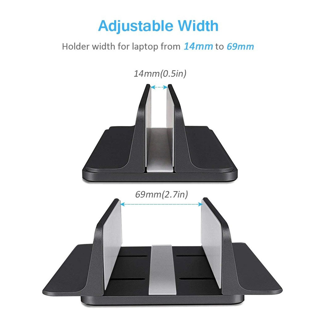 Choetech H038-BK Desktop Aluminium Adjustable Dock Vertical Laptop Stand(ELECHOH038BK) - 4