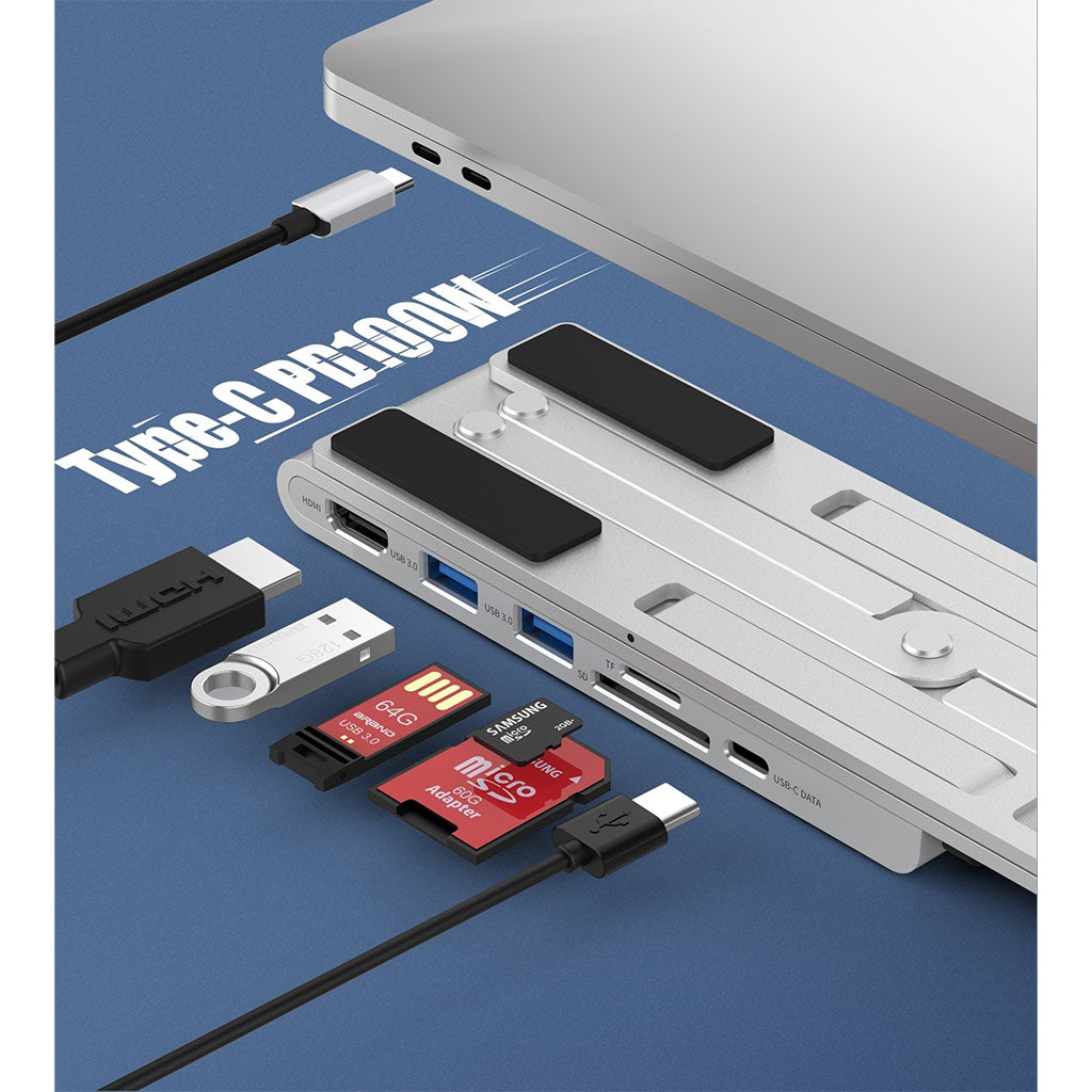 Choetech HUB-M43 7-in-1 USB-C Multiport Adapter with Foldable Laptop Stand(ELECHOHUBM43) - 4