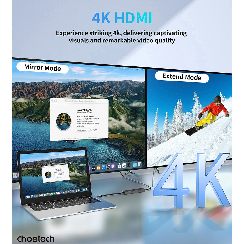 Choetech HUB-M80 5-in-1 Multifunctional Hub(ELECHOHUBM80) - 6