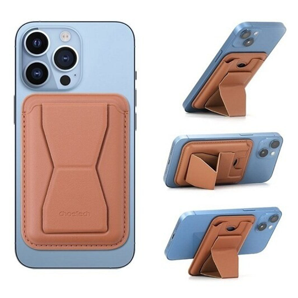 Choetech PC0003-DBW Magnetic Card Holder for iPhone 12/13/14 - Brown(ELECHOPC0003DBW) - 2