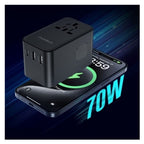 Choetech PD5022 70W Travel Adapter w/ Built-in USB-C Cable - Black(ELECHOPD5022) - 4